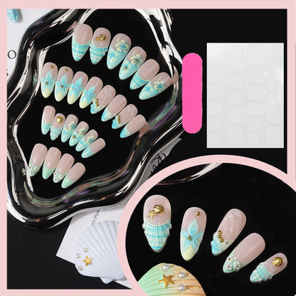 Künstlerisches tropisches floral Press-On Nagelset Brehn