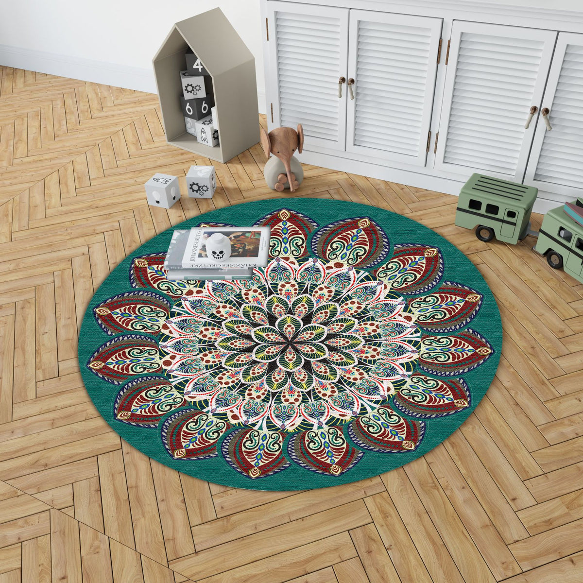 Mandala Druck runder Teppich Brehn