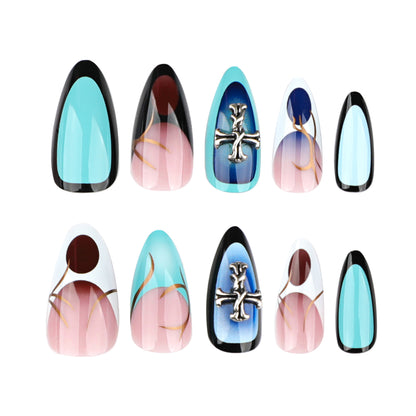Kunstvolle Stiletto-Nägel mit elegantem Design und 3D-Akzenten Brehn