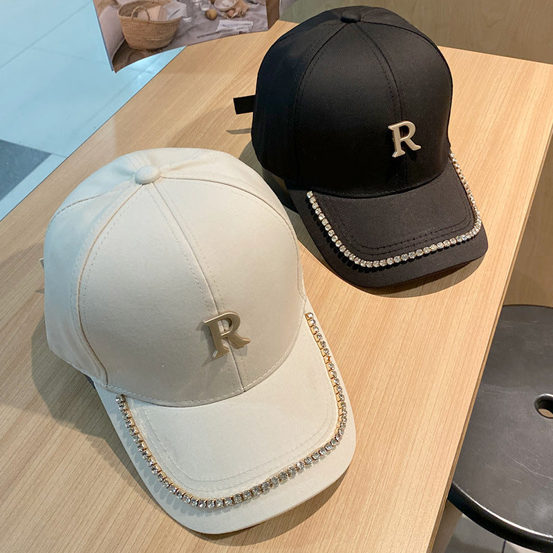 Damen Nieten Strass Baseball Cap Brehn