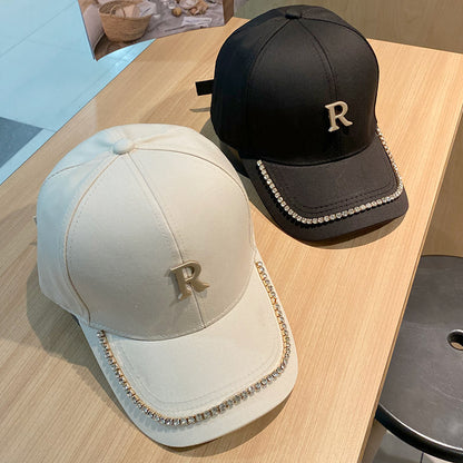 Damen Nieten Strass Baseball Cap Brehn