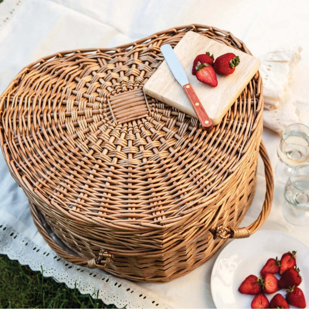 Damen Picknickkorb mit integriertem Geschirrset und elegantem Innenfutter Brehn