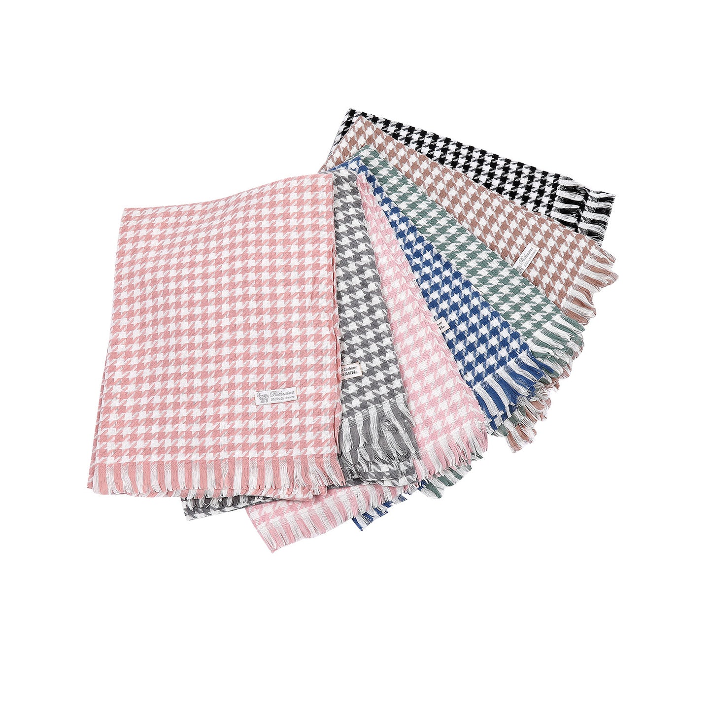Damen eleganter Schal mit Hahnentrittmuster Brehn
