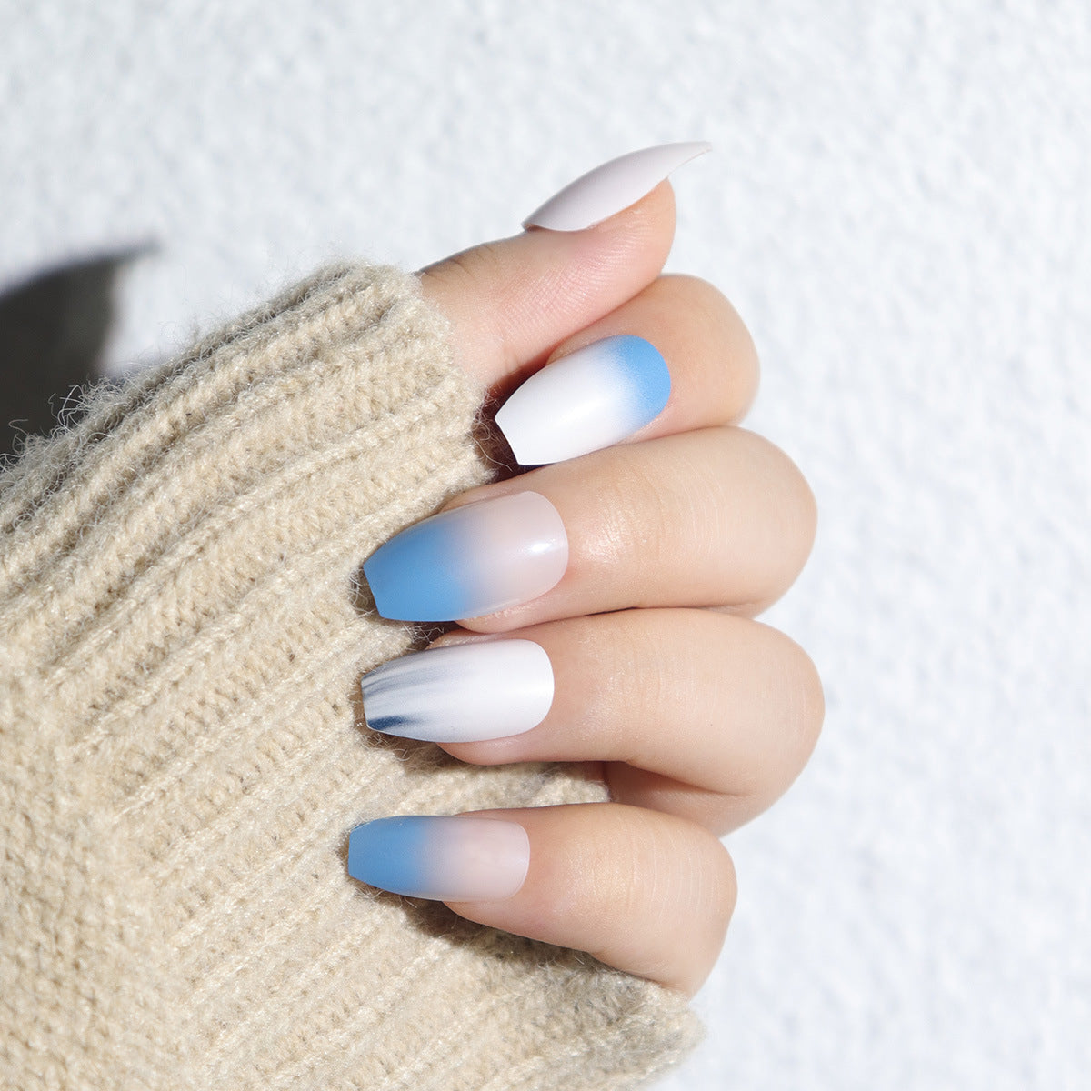 Ombre Matte Lange Press-On Nägel Brehn