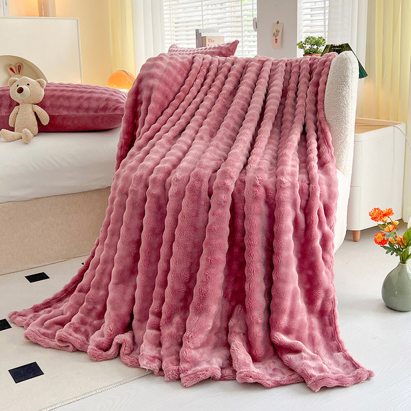 Damen Plüsch Tagesdecke mit strukturiertem Design Brehn