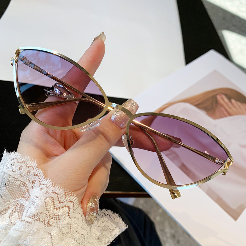 Damen Cat-Eye Sonnenbrille mit elegantem Metallrahmen und UV-Schutz Brehn