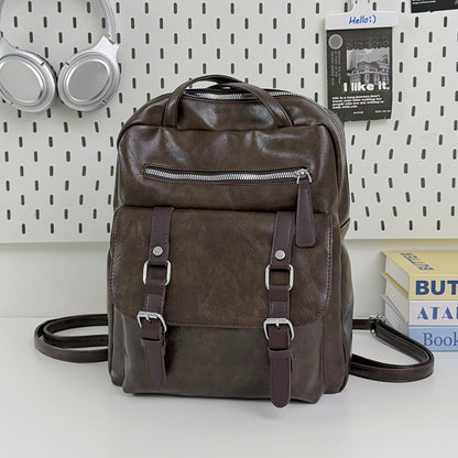 Lässiger Leder-Schulrucksack