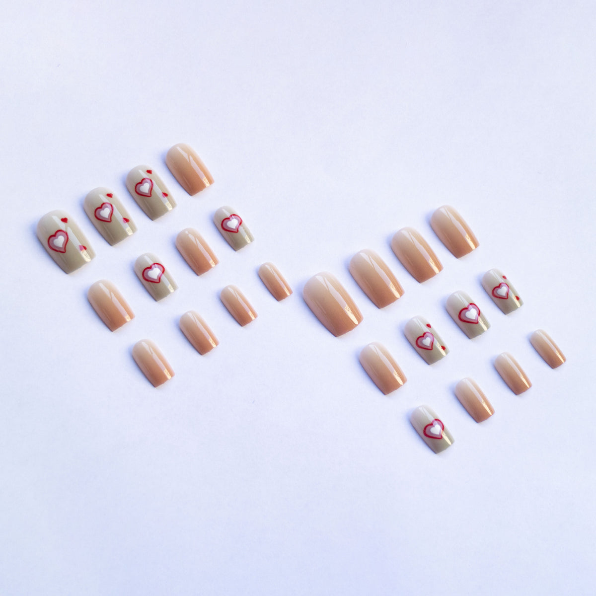 Herzdesign-Nagelkunst-Set