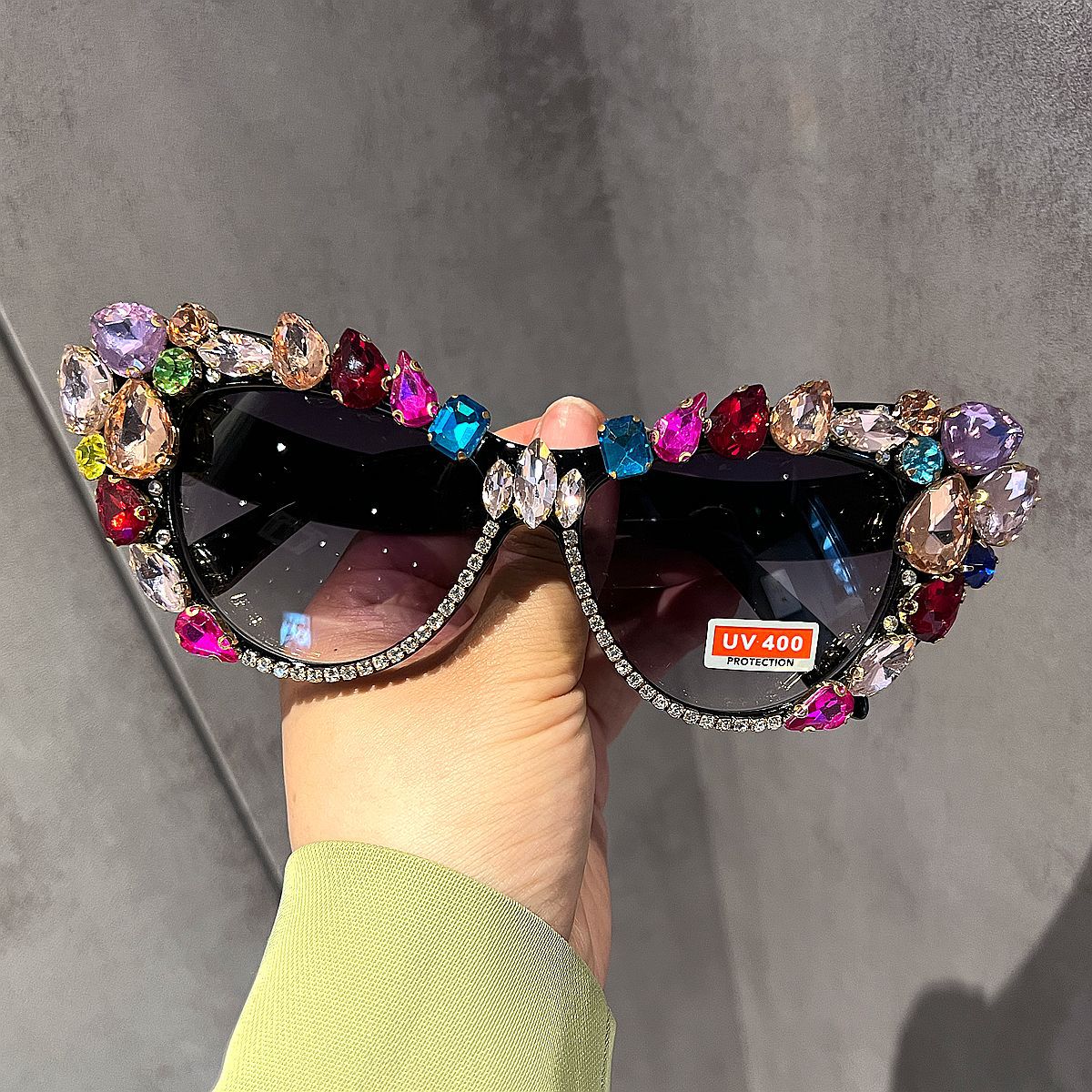 Damen Glamouröse Kristall-Sonnenbrille Brehn