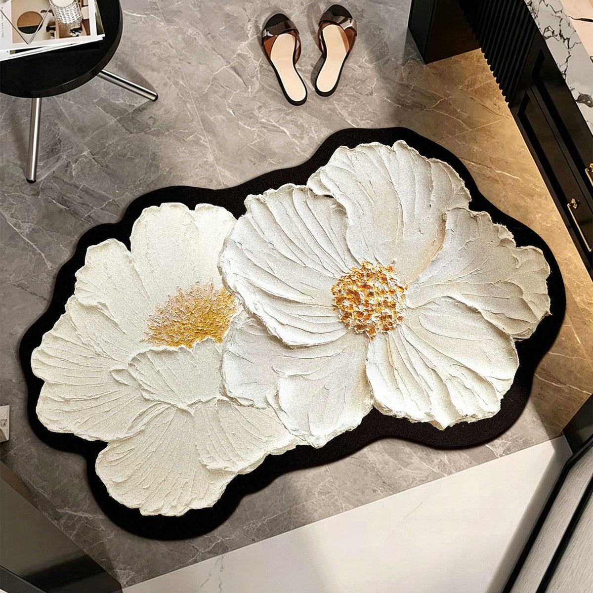 Luxuriöse Blumenmuster-Badematte