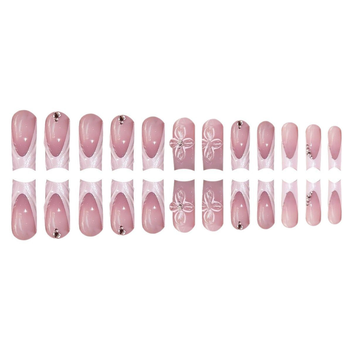 Elegante Blumen Press-On Nagelkunst Brehn