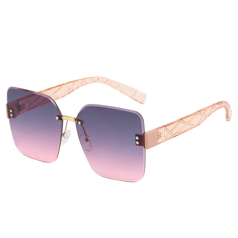 Damen oversized quadratische Sonnenbrille mit modischem Dekor Brehn