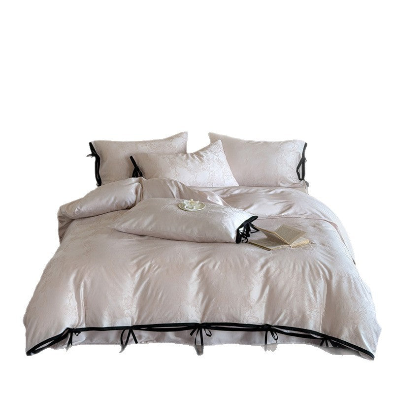 Elegante florale Jacquard Bettwäsche Set