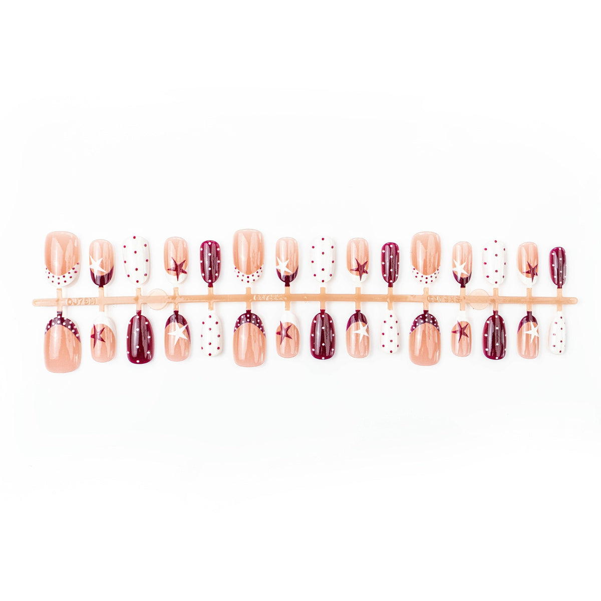 Kunstnagelset mit elegantem Sternen-Design und kreativen Mustern Brehn