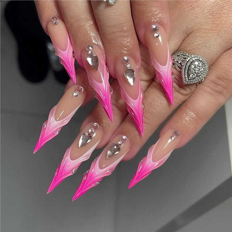 Stiletto Press-On Nagelverlängerungen mit Strass-Akzenten Brehn