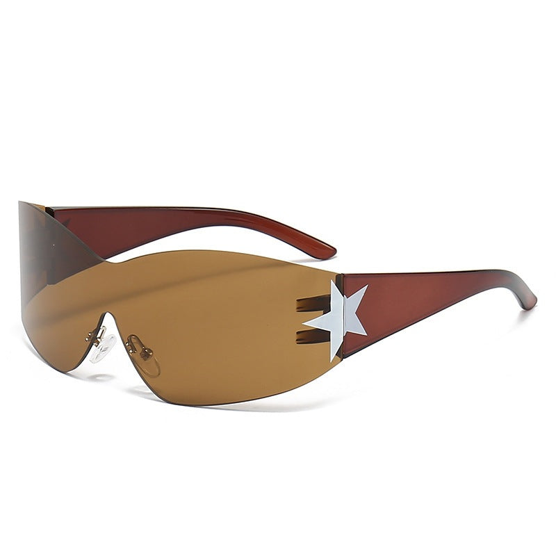 Sleek Shield Sonnenbrille mit Sternelement Brehn