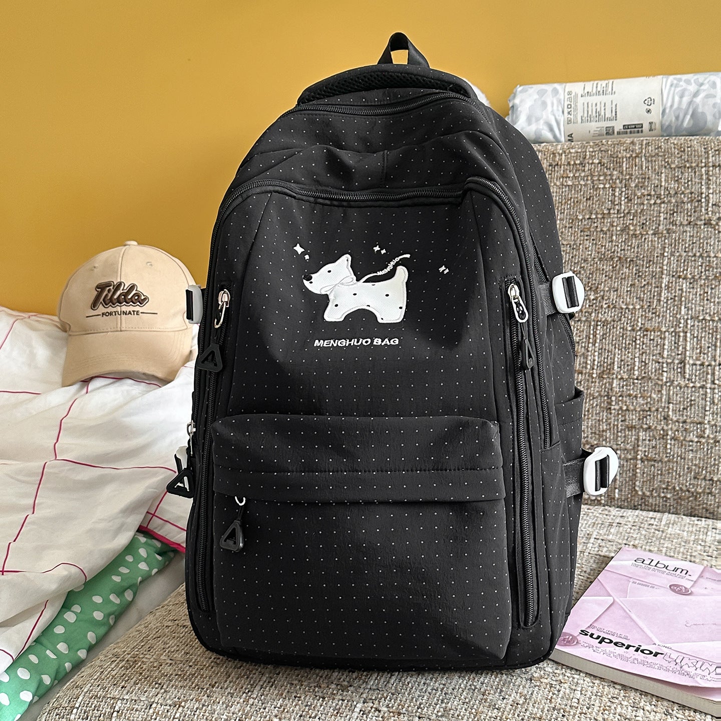 Lustiger, cartoon-inspirierter Schulrucksack