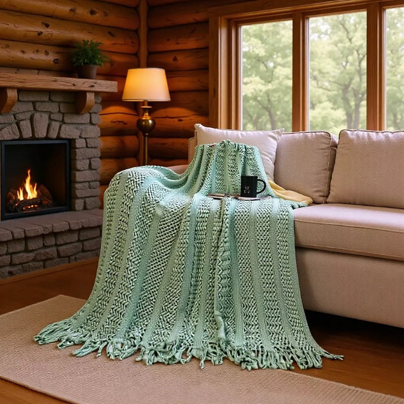 Strukturierte Strickdecke Brehn