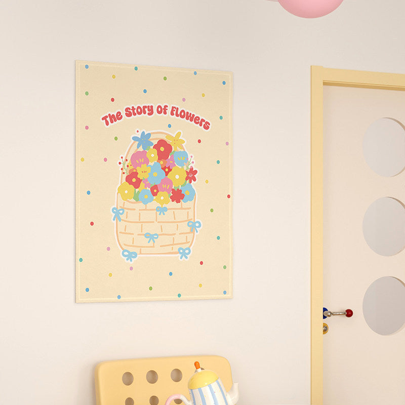 Cute Cartoon Mug Illustration Framed Wall Art Print for Kitchen & Nursery