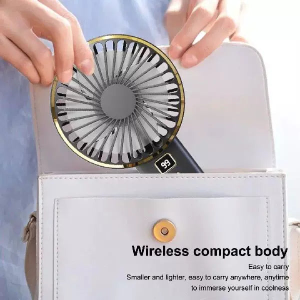 Unisex Einheitsgröße kompakt wiederaufladbarer tragbarer Ventilator mit digitaler Batteriestandsanzeige und Ladestation Brehn