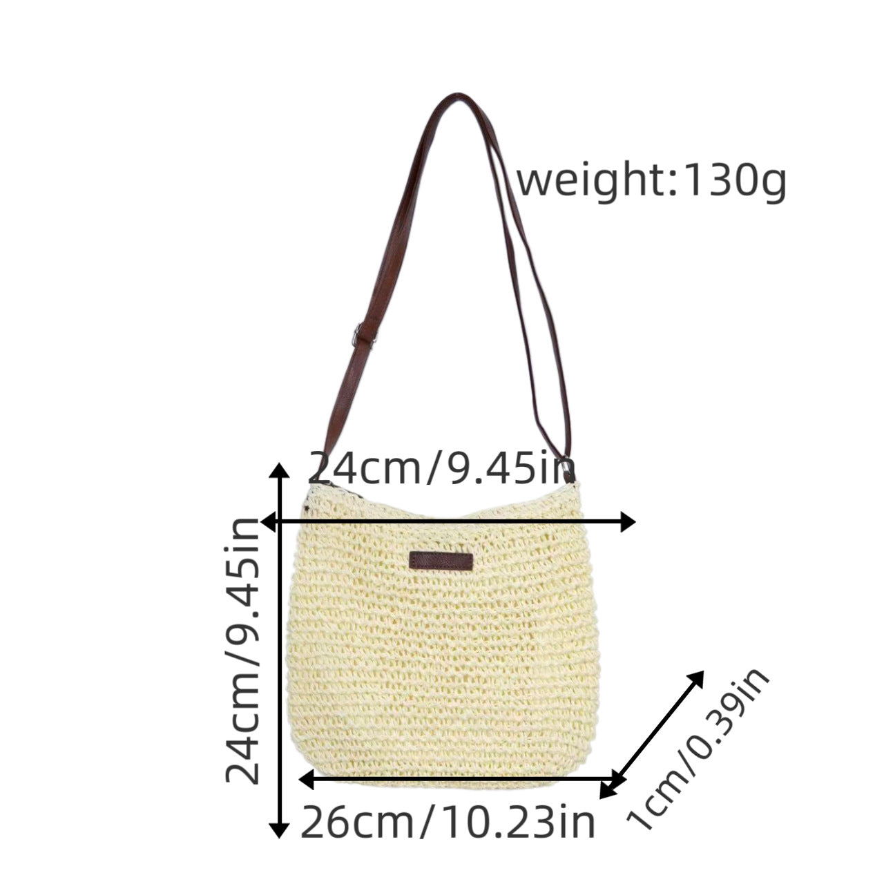 Handtasche Aus Handgefertigtem Naturmaterial mit Verstellbarem Schulterriemen Brehn