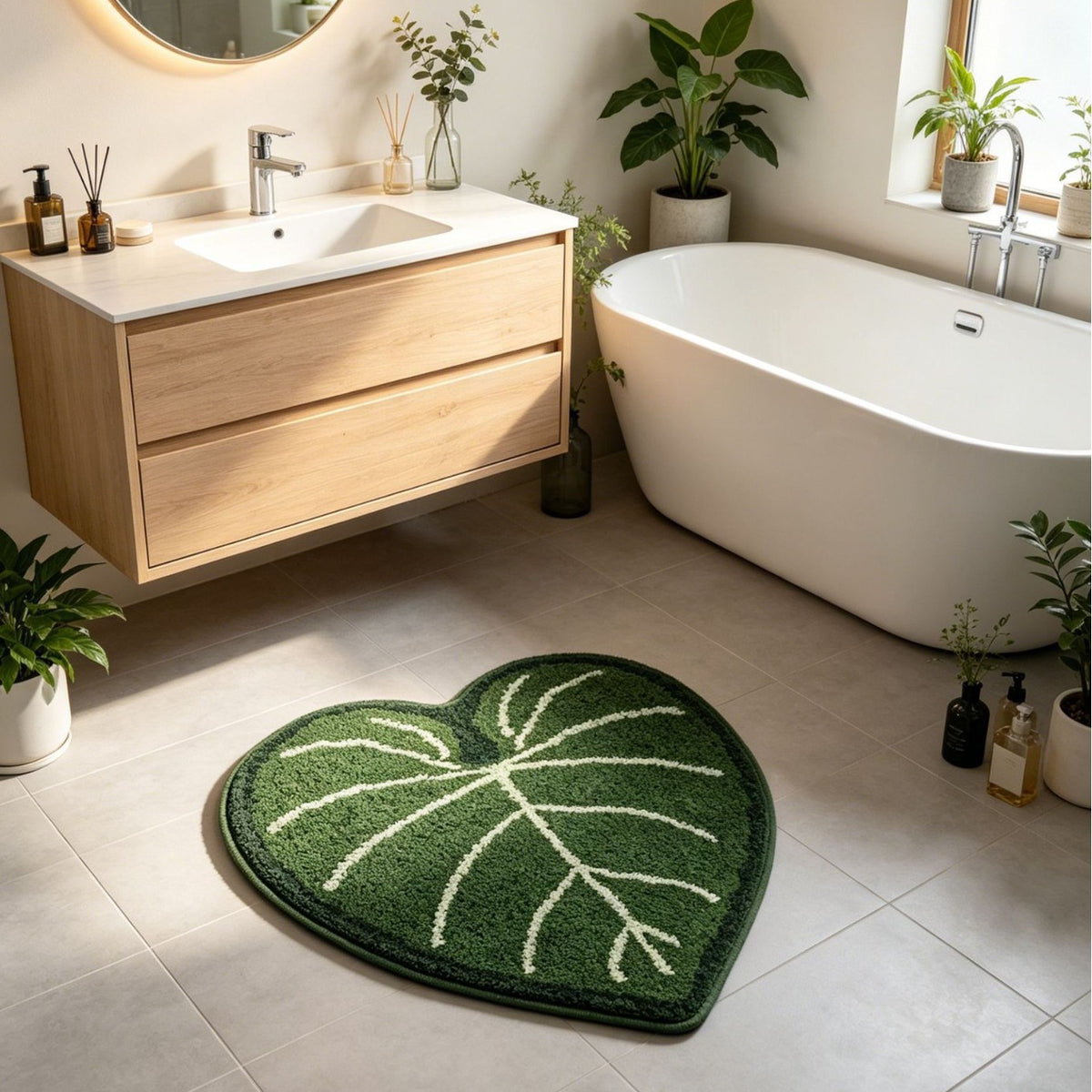 Monstera-Blatt-förmiger Teppich Brehn