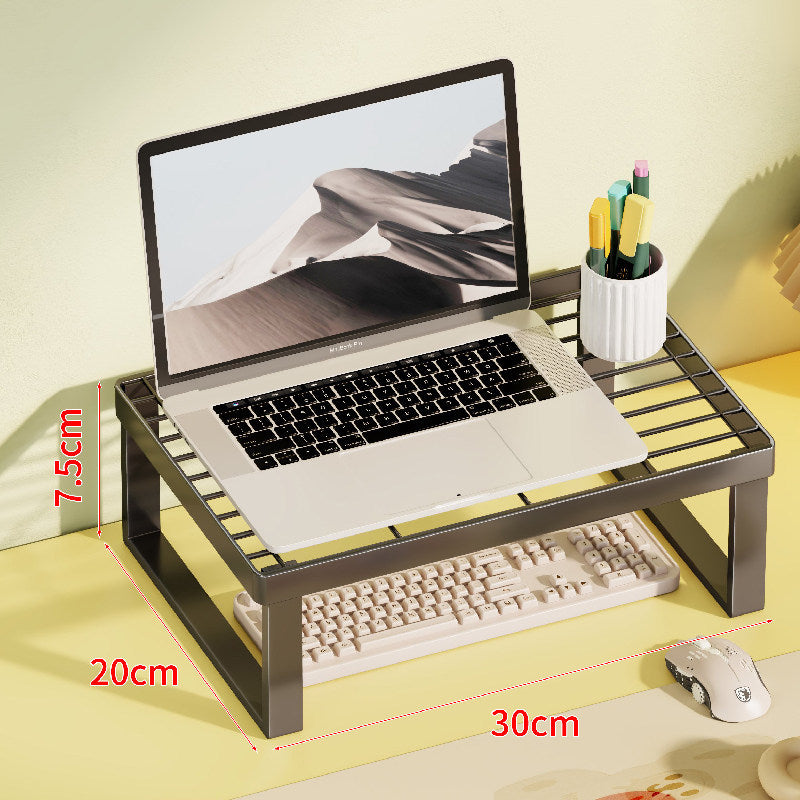 Grid-Top Desktop-Monitor und Laptop-Riser-Regal mit Unterablage