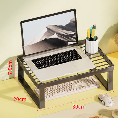 Grid-Top Desktop-Monitor und Laptop-Riser-Regal mit Unterablage
