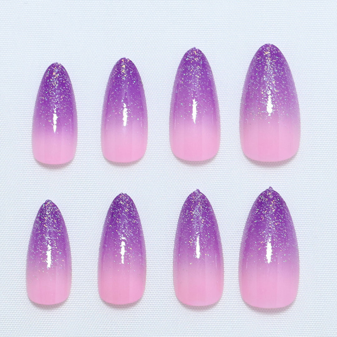 Gradient Glitter Ombre Press-On Nail Set Brehn