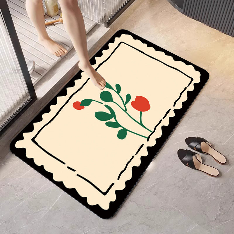 Dekorativer floral bedruckter Badematte Brehn