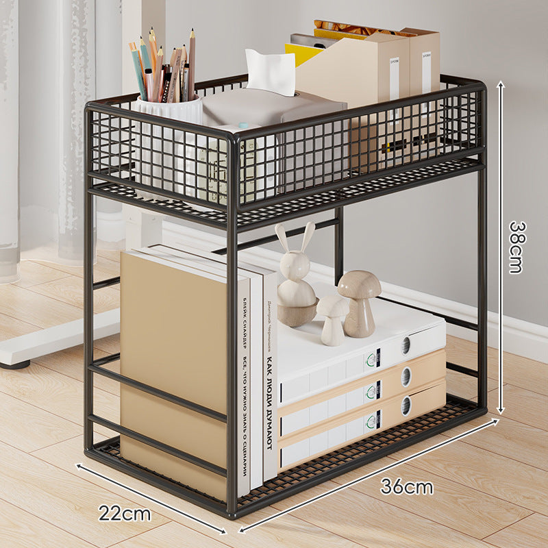 Kompakte Zwei-Schichten Metall-Mesh Schreibtisch-Organizer-Regal