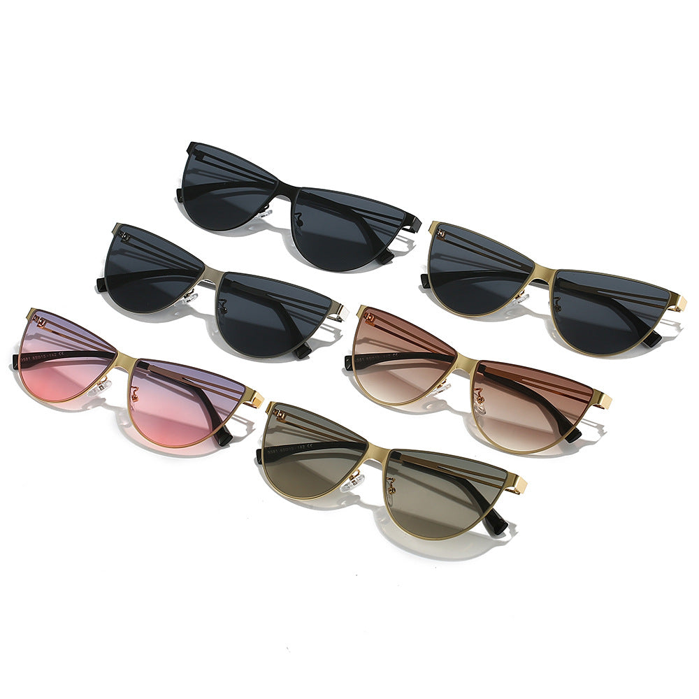 Damen Modische Cat-Eye Sonnenbrille mit elegantem Metallgestell Brehn