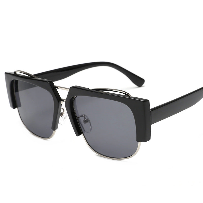 Damen Modische quadratische Sonnenbrille mit einzigartigem Kettendesign Brehn