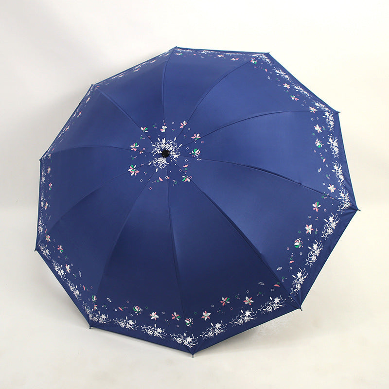 Damen Faltbarer Regenschirm mit floralen Mustern Brehn