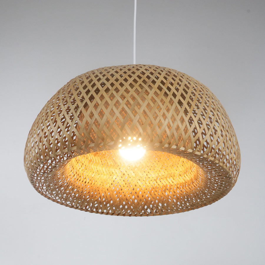 Elegante Pendelleuchte aus handgewebtem Rattan Brehn