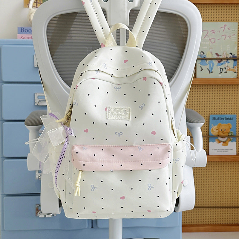 Charmanter Kinder-Punktemuster-Schulrucksack