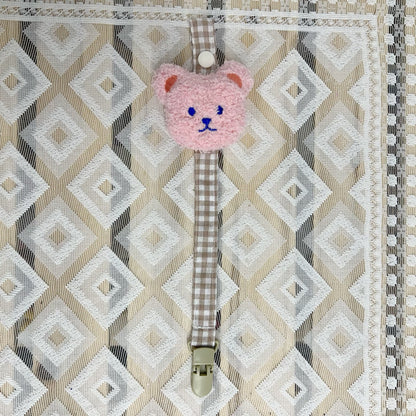 Blumenkleidungs-Schnullerclip mit Gingham-Baumwollgurt