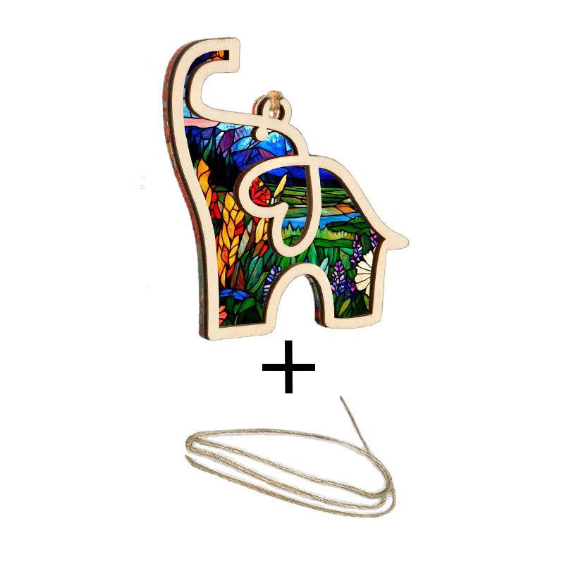 Künstlerisches Holz-Elefant Ornament