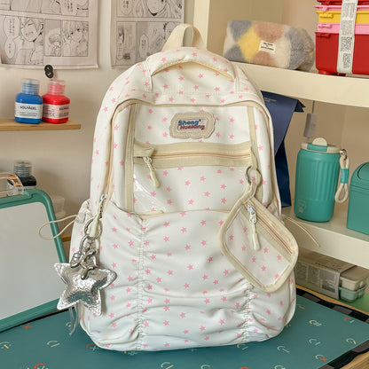 Stylische Mehrfach-Taschen-Rucksack mit Sternakzenten Brehn