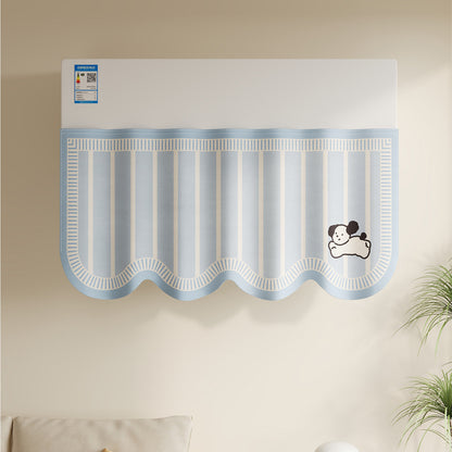 Decorative Refrigerator Top Cover with Scalloped Hem and Cute Puppy Print