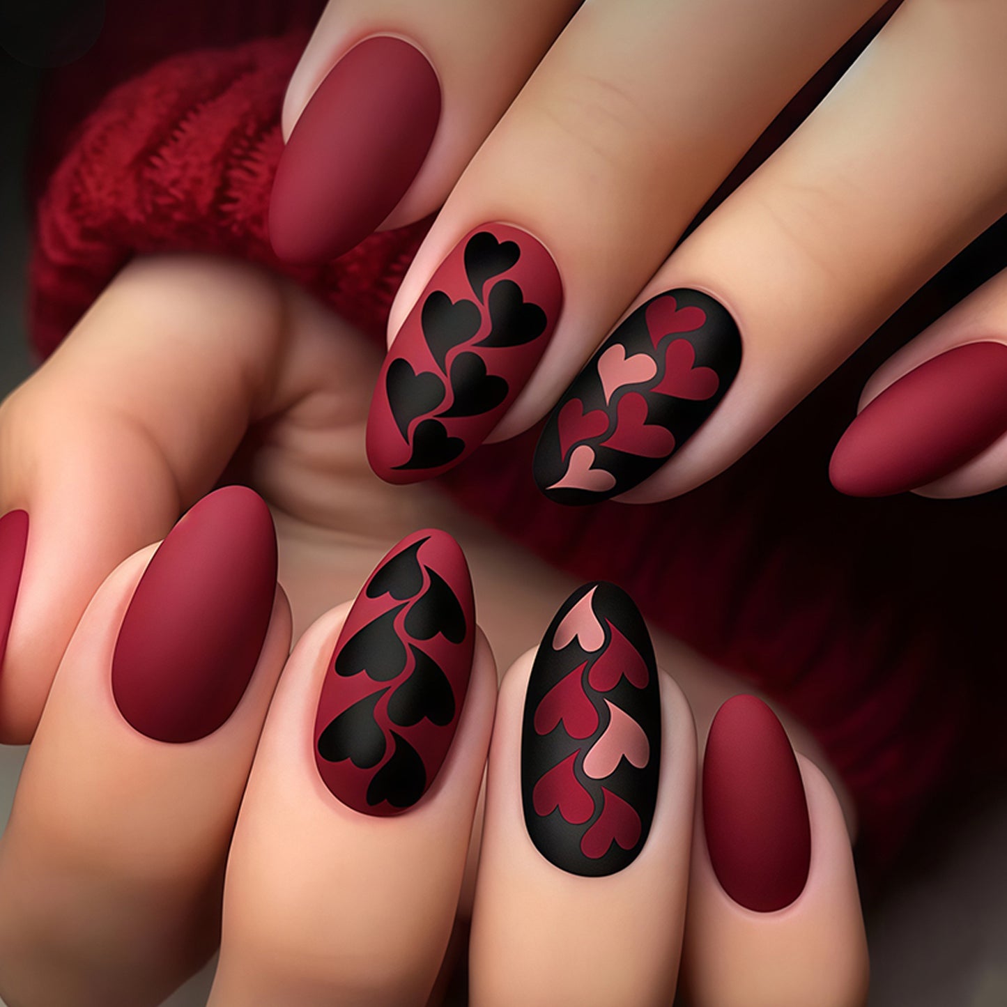 Herz Muster Nagelkunst Set Brehn