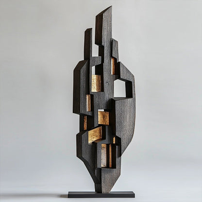 Abstrakte dekorative Holzskulptur