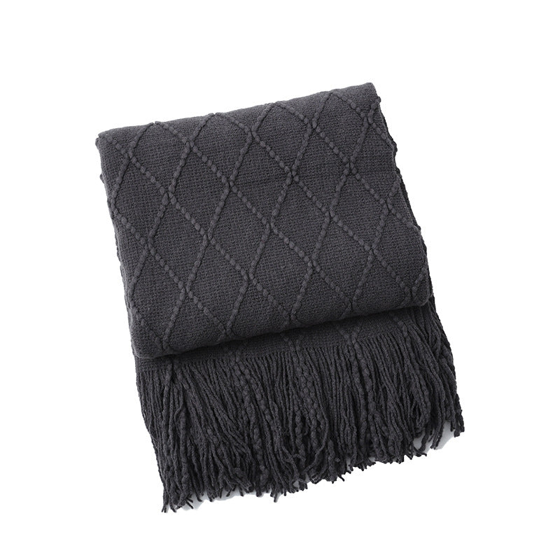 Damen Elegante und stilvolle Wohn- und Kuscheldecke mit Fransen Brehn