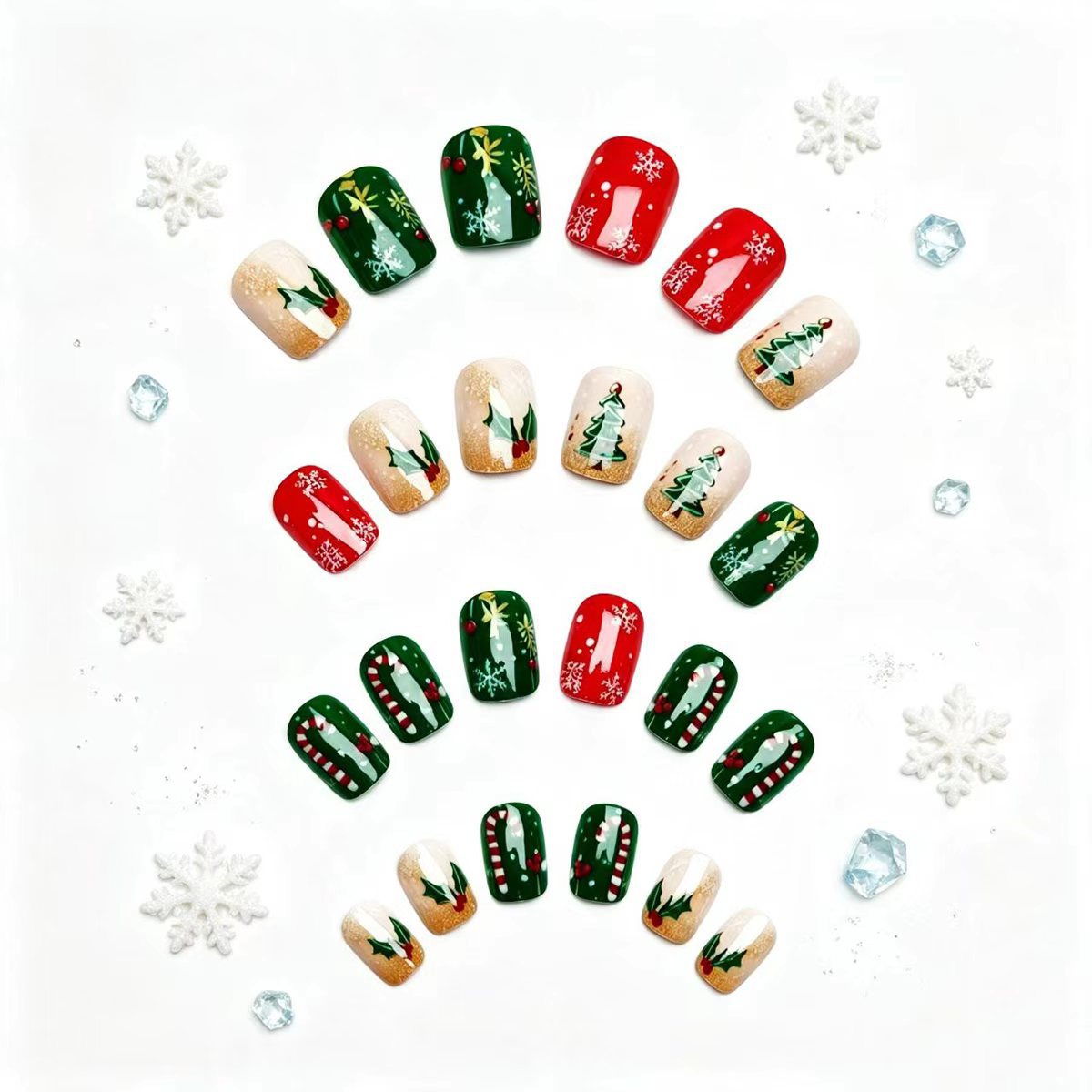 Kunstnägel Im Festlichen Weihnachtsdesign Brehn