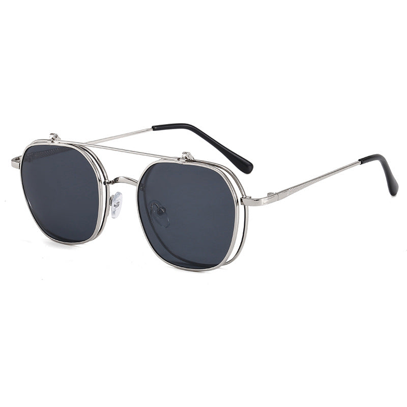 Damen geometrische Oversized-Sonnenbrille mit elegantem goldenem Rahmen Brehn