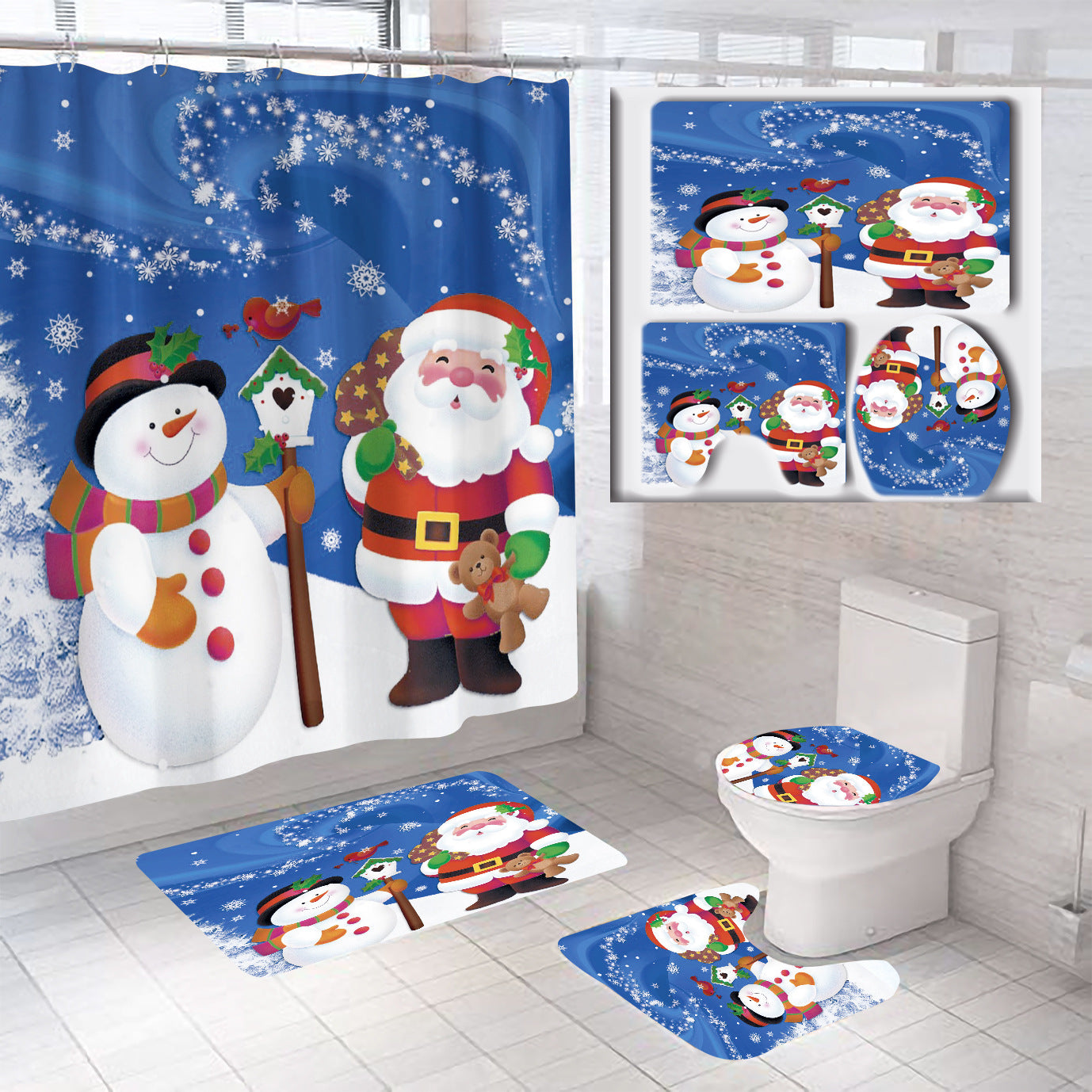 Weihnachtliches Badezimmer-Set Brehn