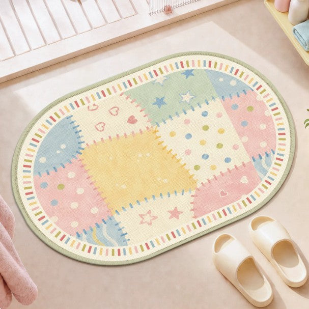 Verspielte Patchwork-Bade Matte