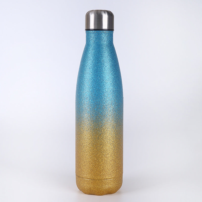 Damen Isolierte Wasserflasche mit eleganter Glitzeroberfläche Brehn