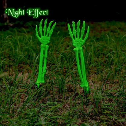 Glow-in-the-Dark Skeletthand Gartenstecker Brehn