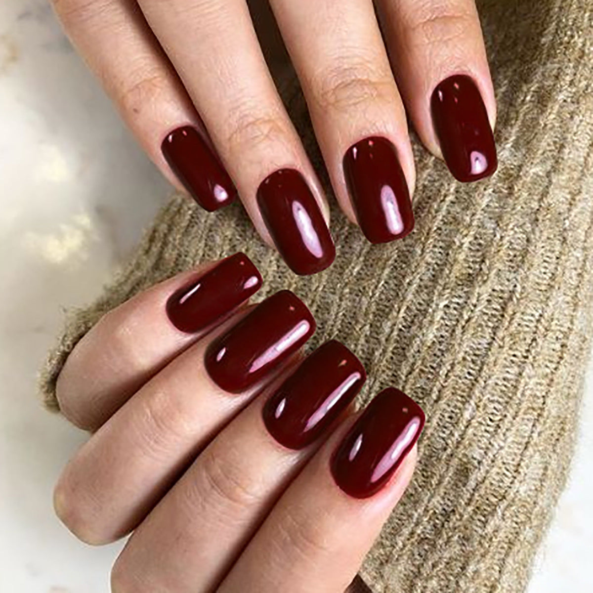 Glänzende kurze Ballerina Press-On Nägel Brehn